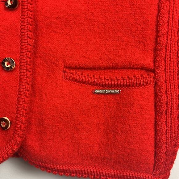 Geiger Tyrol red wool structured women’s coat jacket size 42 - Picture 4 of 11